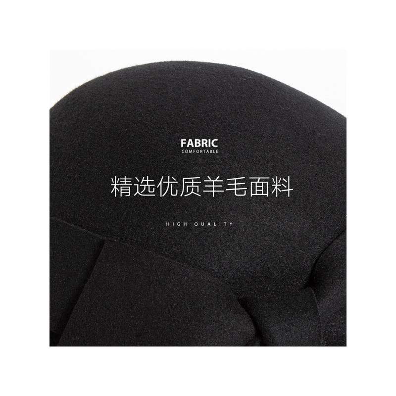 瑞苏薇(RASUV) 女款雅致经典蝶结羊毛贝雷帽百搭女式帽子 RS4223