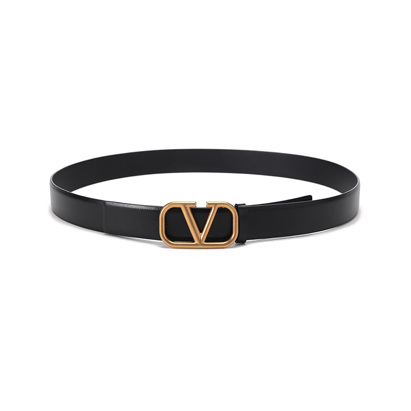 华伦天奴 VALENTINO 男士皮革VLogo Signature板扣式双面皮带腰带 XY2T0Q90 ECU