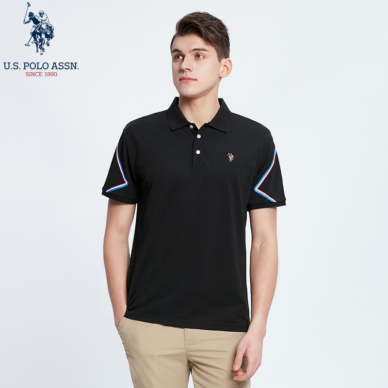 USPOLO ASSN 夏季新款男士polo衫短袖翻领宽松时尚百搭简约上衣