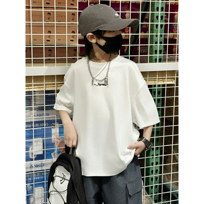 儿童装夏装男童短袖T恤洋气2025新款半袖上衣大童夏季薄款衣服潮T