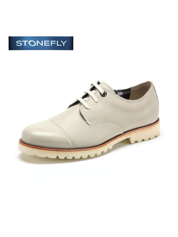 斯通富来STONEFLY打蜡牛皮尖头低跟套脚绑带春单鞋男 SD41120203