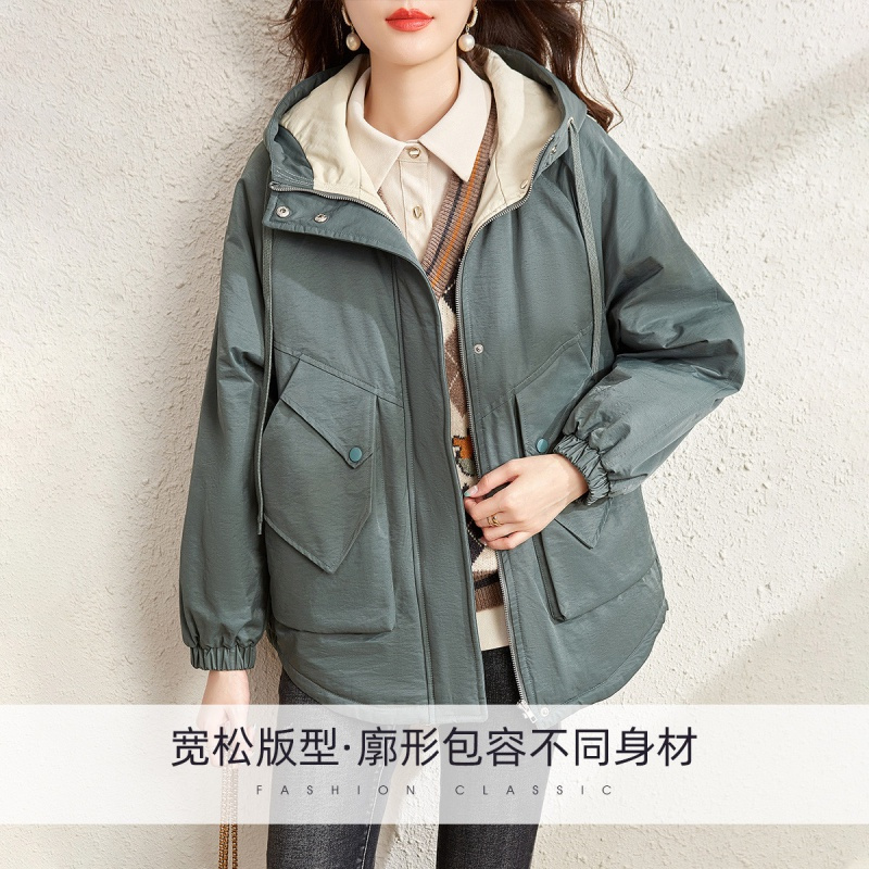 OUNIXUE欧昵雪 | [休闲宽松工装夹克]秋冬季时尚连帽设计感口袋ins外套女