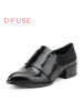 D：Fuse/迪芙斯春秋牛皮尖头中跟粗跟深口单鞋女鞋DF63112006