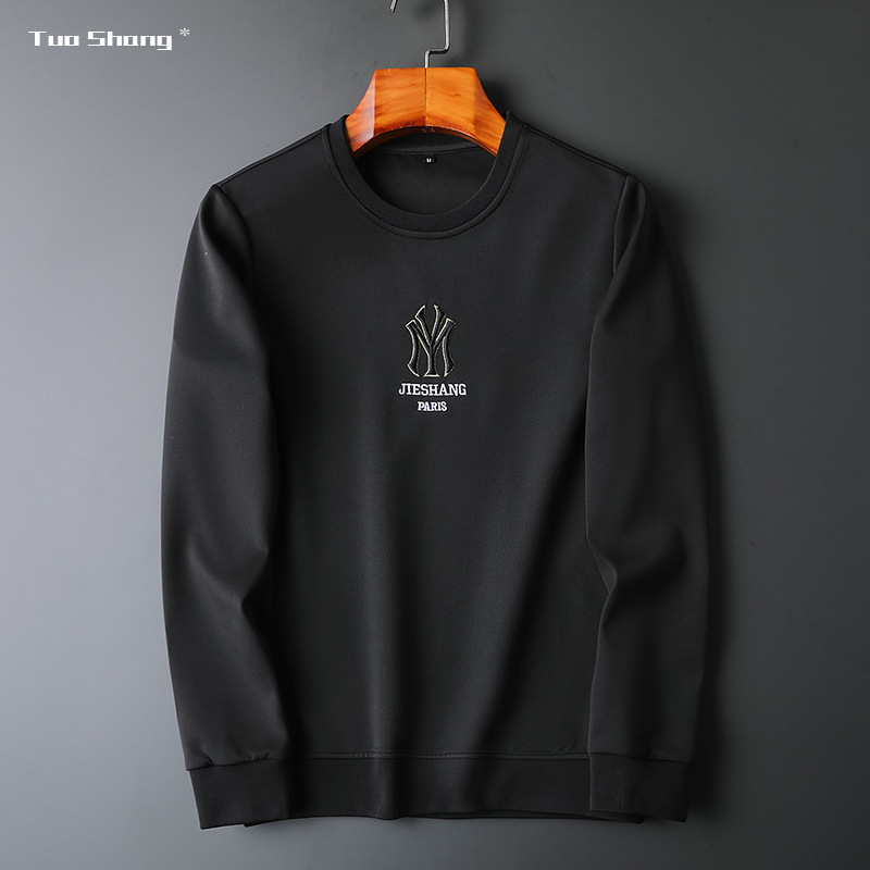 策霸2020新款男装欧品轻奢简奢男士圆领秋冬卫衣潮牌