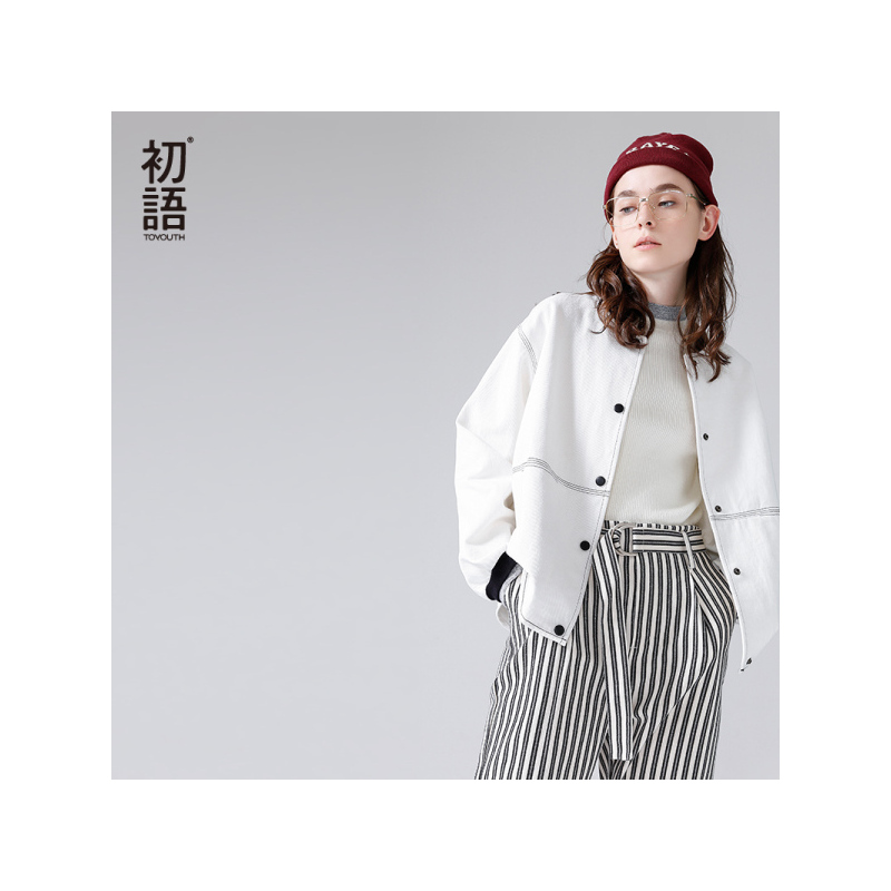 初语休闲棒球服女薄款短外套宽松短款外套女潮
