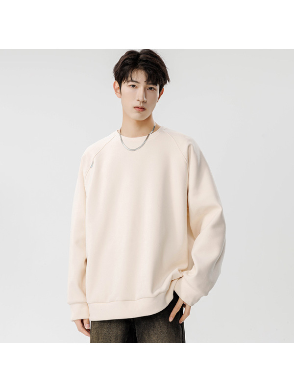 男装春秋新款德绒圆领卫衣男潮牌大码休闲宽松百搭长袖男士打底衫