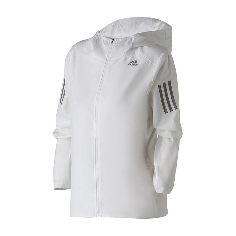 adidas女服外套夹克防风梭织跑步休闲运动服DQ2598 L DQ2598白色