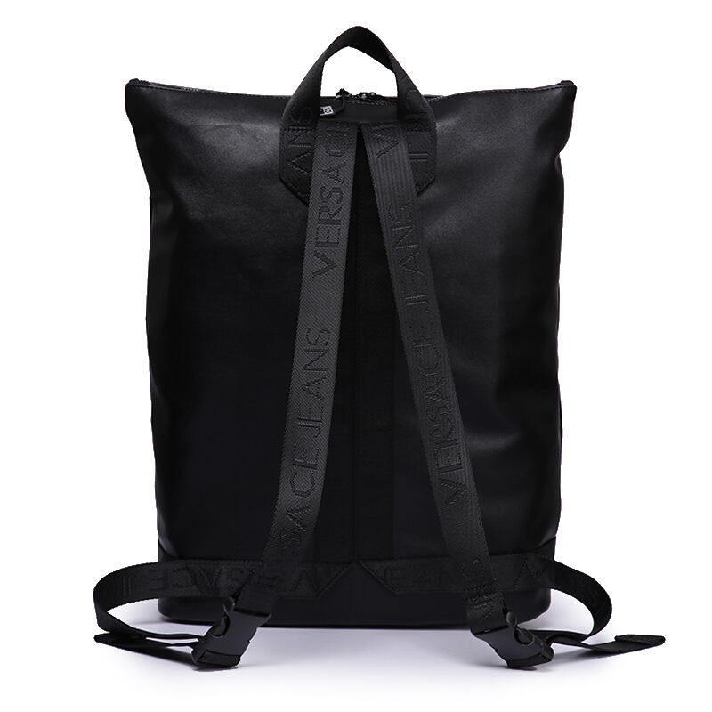 VERSACE JEANS 范思哲奢侈品男士黑色PVC双肩背包轻奢品 E1YRBB16 65019 899