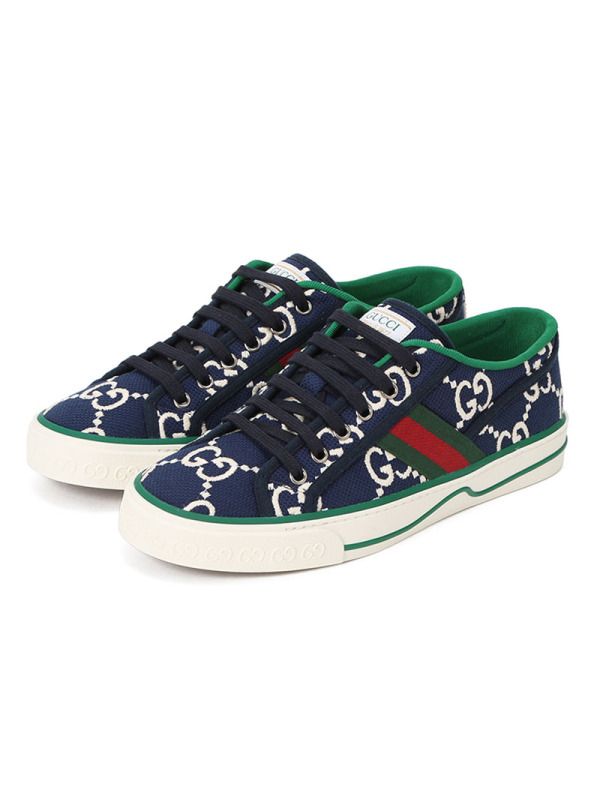 古驰GUCCI Tennis 1977 帆布鞋 经典织带织物606111 男士帆布鞋休闲鞋
