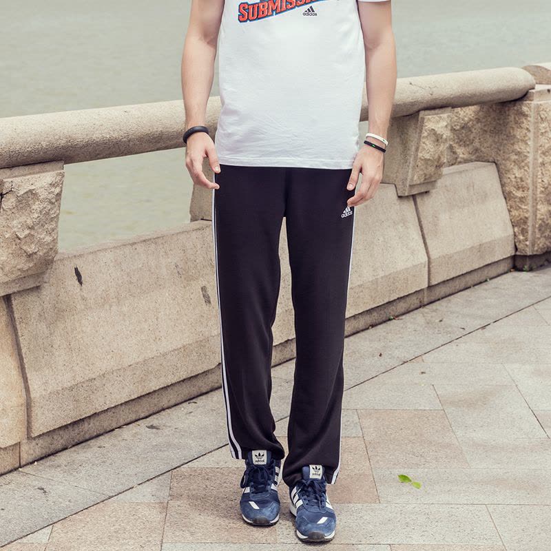 阿迪达斯男休闲运动长裤直筒宽松健身训练裤针织透气服图片
