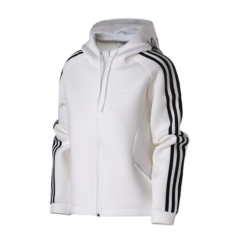 adidas阿迪达斯NEO女装外套夹克修身休闲运动服DX0039 L DX0039黑色
