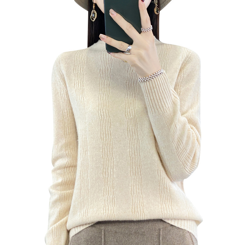 秋冬新款半高领打底衫女长袖保暖毛衣时尚百搭针织衫抖音快手