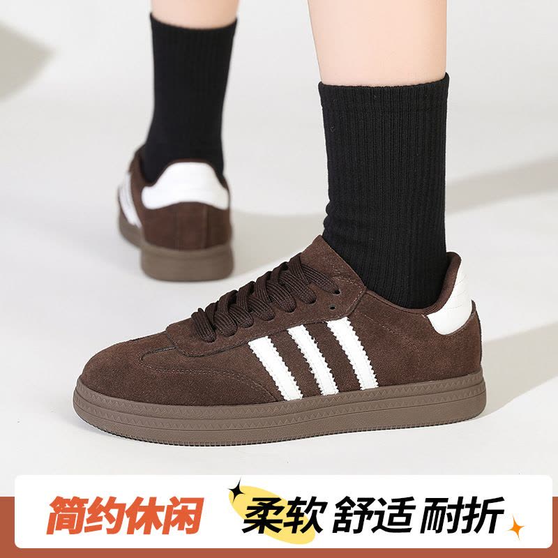 磨砂皮牛皮复古鞋女秋季新款百搭厚底大码休闲阿甘鞋运动女鞋图片