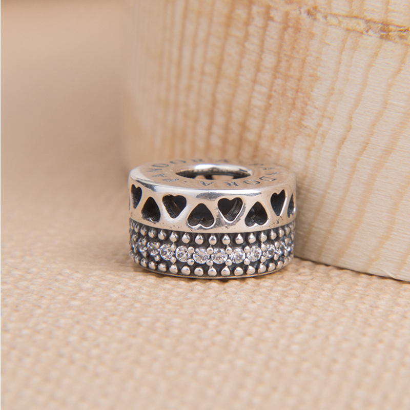 PANDORA潘多拉的心 925银小串饰 797415CZ