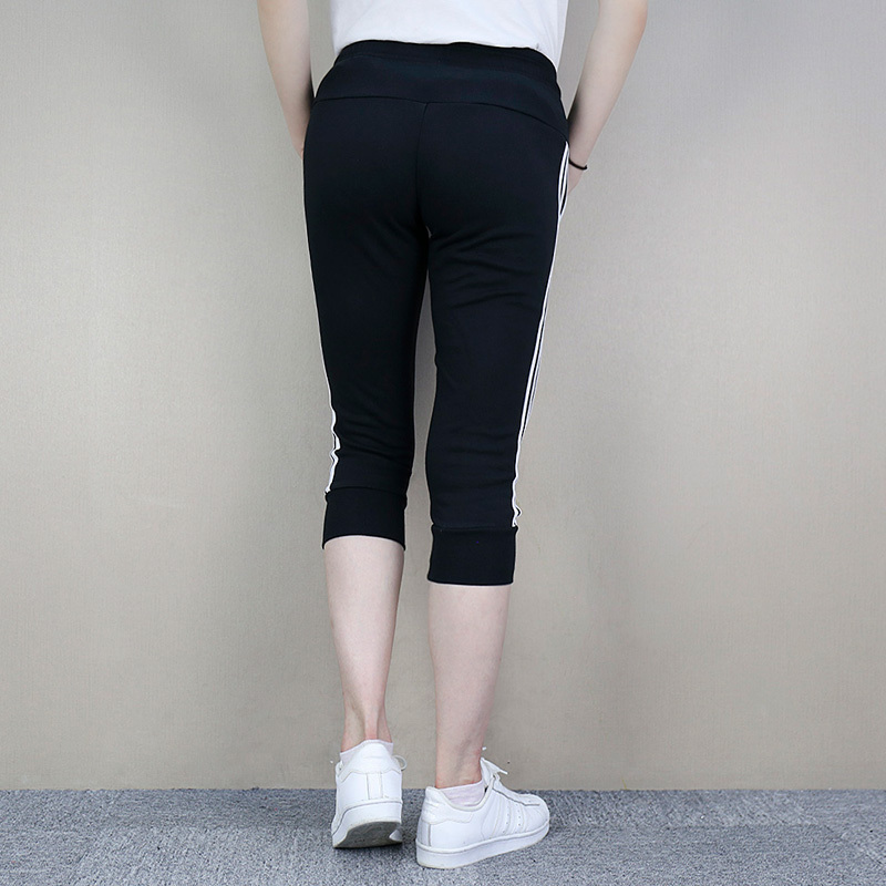 阿迪达斯adidas女裤休闲运动裤中长裤针织七分裤s97107