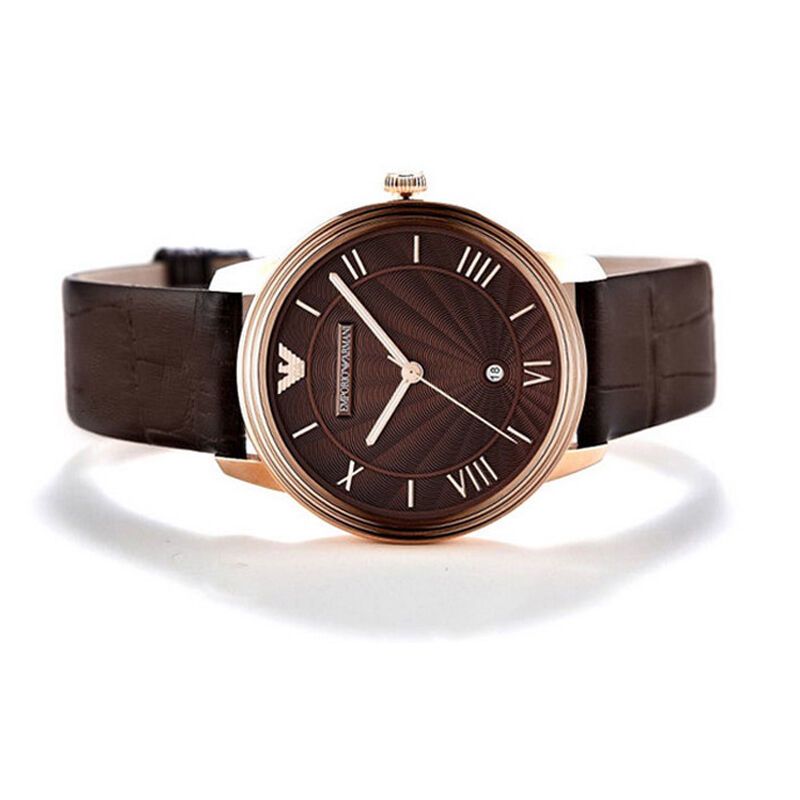 阿玛尼armani男款针扣皮革石英手表ar1613