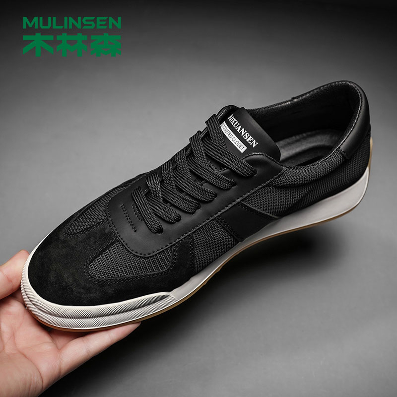 木林森男鞋新款夏季透气休闲板鞋薄款帆布鞋潮流百搭阿甘潮鞋