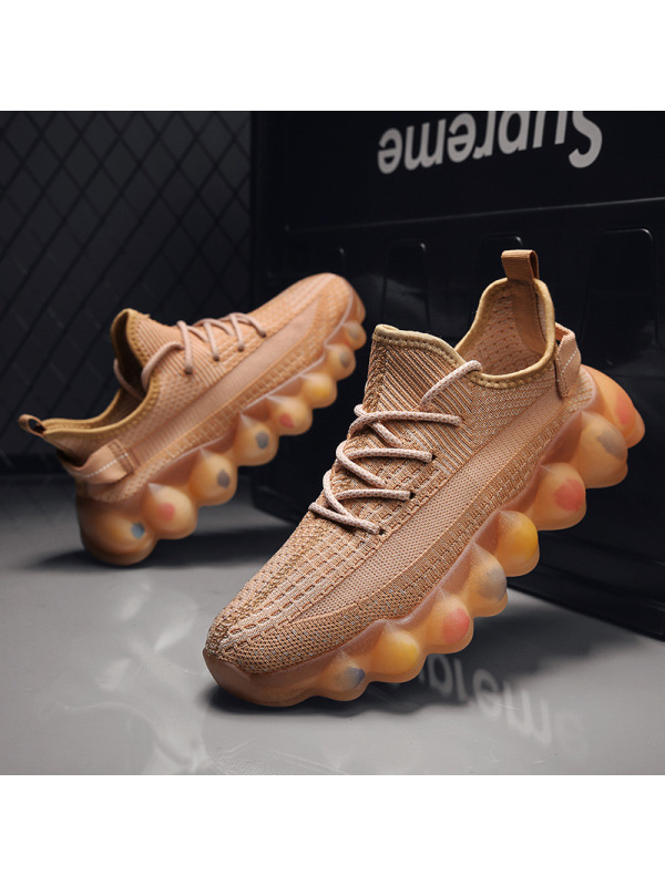 Ceba2022春季新款爆米花飞织椰子鞋潮男牛仔兰休闲运动鞋网面透气男鞋