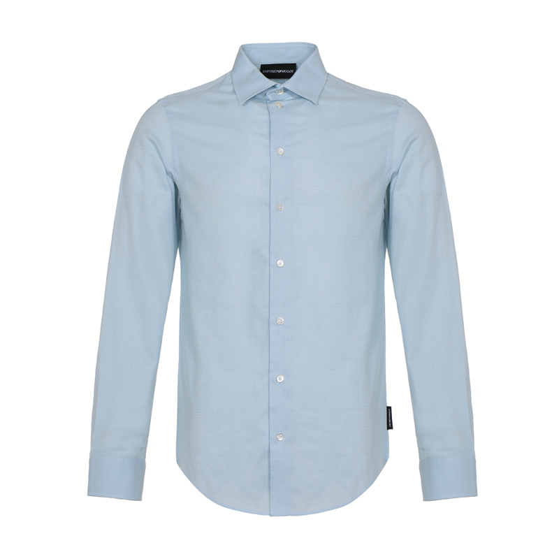 EMPORIO ARMANI 阿玛尼 男士条纹棉质长袖衬衫 21SM0L 213F7
