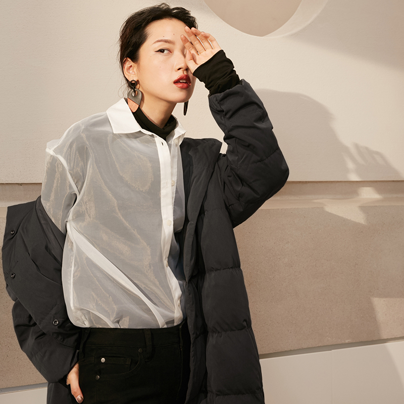 森宿Y轻质加厚中长款羽绒服女90%白鸭绒冬装2018新款韩版潮外套