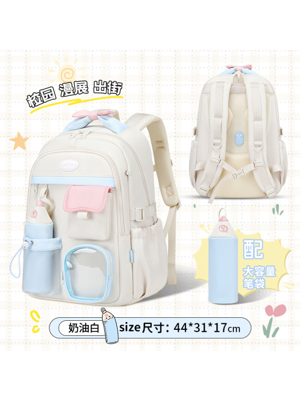 儿童书包小学生3-6年级女生初中生高中背包双肩包马卡龙
