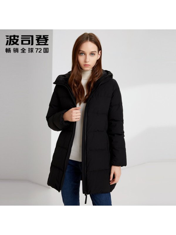 波司登羽绒服女中长款新款休闲连帽冬季保暖外套
