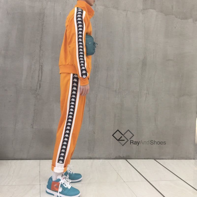 RASKappaBanda联名黑蓝橘黄串标运动长裤休闲卫裤男K0812AK50图片