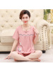 可外穿睡衣女夏季棉质短袖七分裤中老年妈妈宽松加大码家居服套装