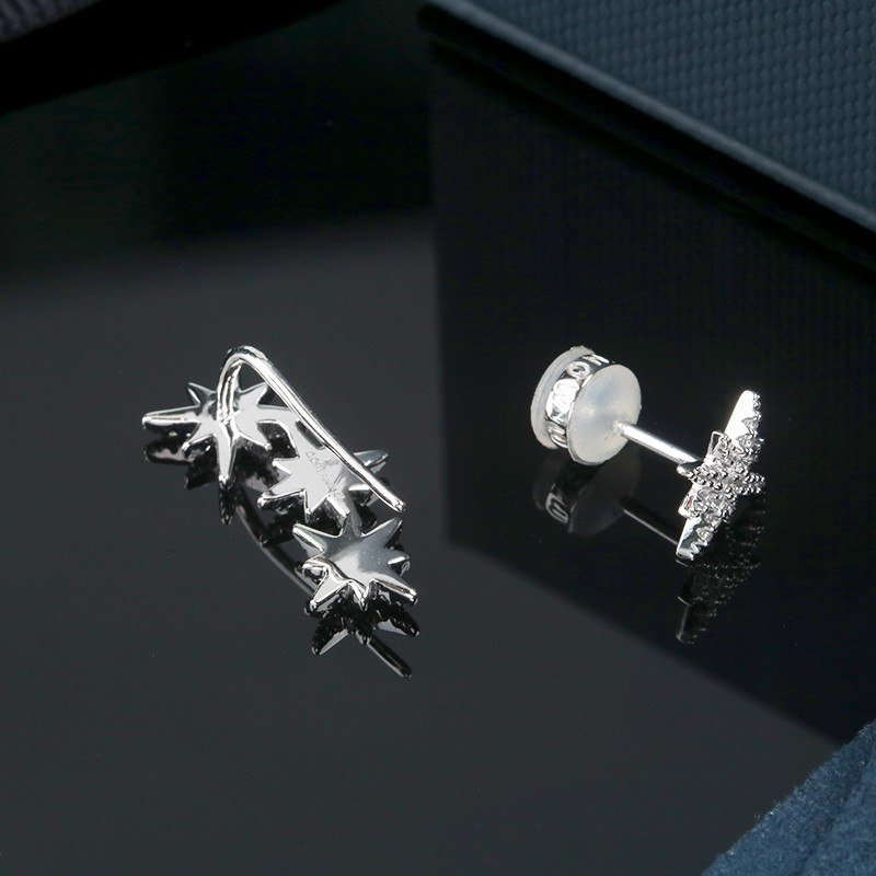 apmmonaco流星六芒星耳环银镶钻银饰耳钉925银送恋人ae10118ox