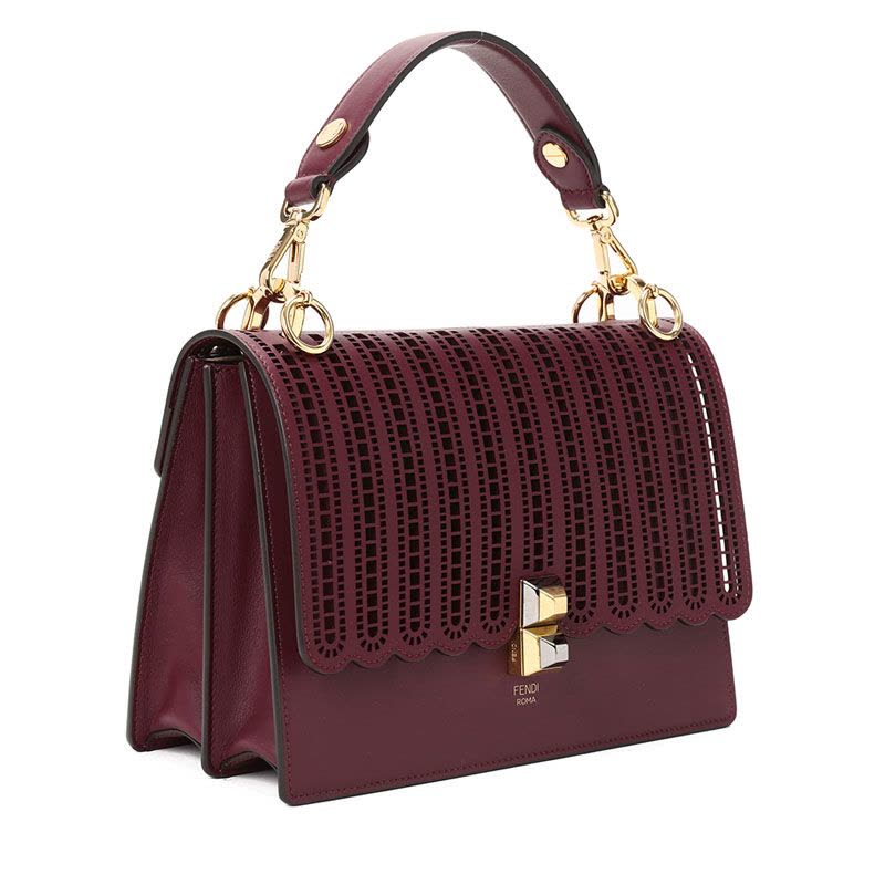 FENDI/芬迪 女包KAN I镂空图案翻盖扇形边手拎单肩包 8BT283 24.5x18x9.5CM图片