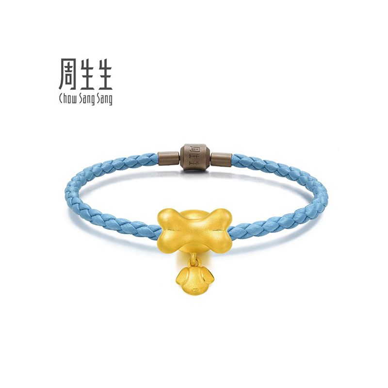 周生生(CHOW SANG SANG)足金Charme骨骨狗转运珠项链吊坠定价