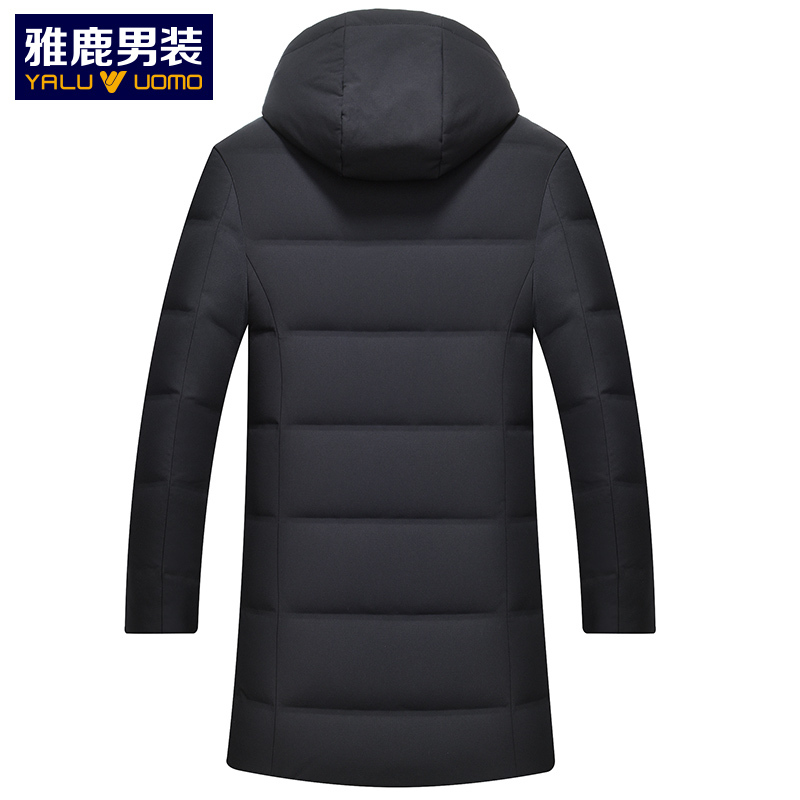 雅鹿男装羽绒服男冬季新款中长款连帽加厚保暖外套 S41EDYA08007