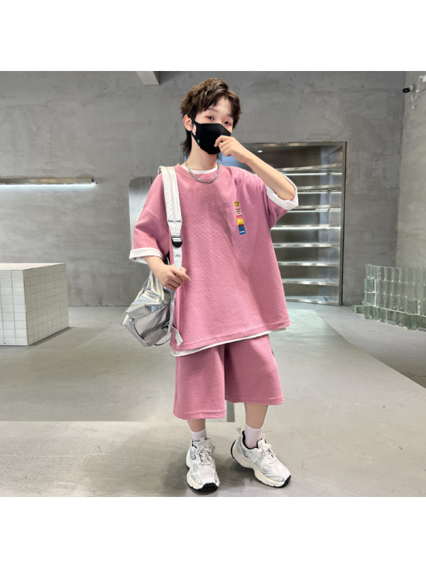 男童夏季套装2025新款儿童夏装短袖运动服薄款大童夏款帅气时髦潮