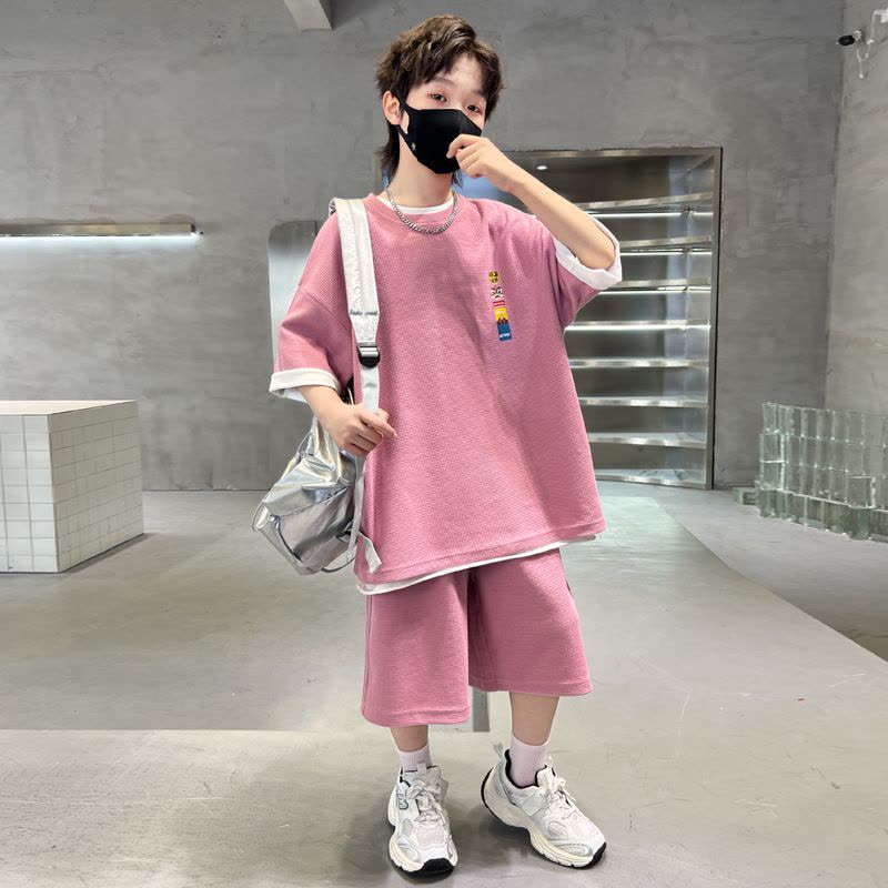 男童夏季套装2025新款儿童夏装短袖运动服薄款大童夏款帅气时髦潮图片