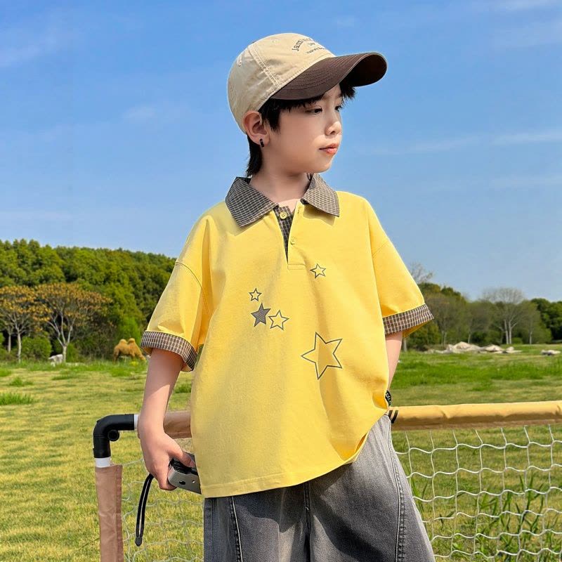 男童夏装短袖polo衫T恤2026新款中大儿童夏季薄款休闲上衣潮T图片