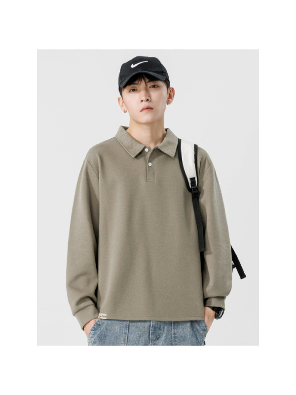 |长袖POLO衫男士早秋季新款韩版翻领宽松休闲内搭上衣潮流