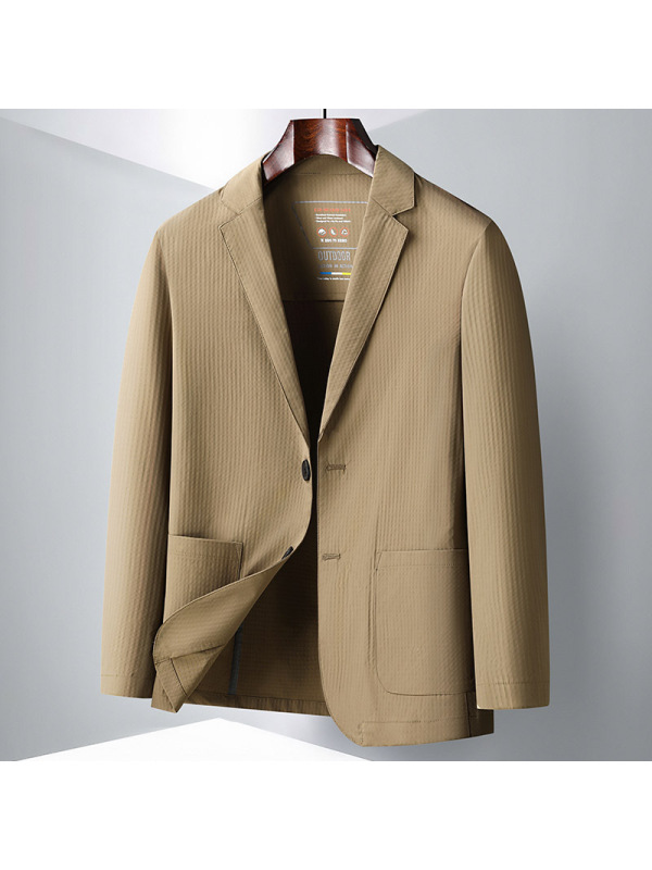 单层防晒西装男士春夏薄款微弹免烫西服户外防晒外套