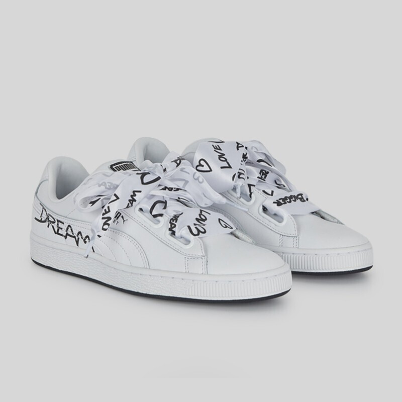 彪马puma女鞋basketheart联名低帮蝴蝶结小白鞋运动休闲板鞋370185