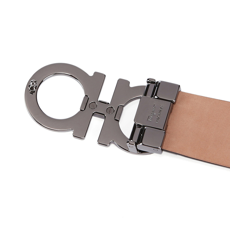 ferragamo菲拉格慕箱包配件男士牛皮板扣皮带腰带黑色长95宽35厘米