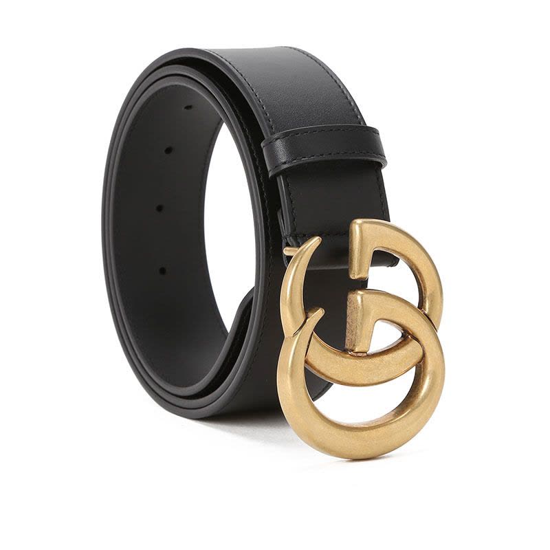 预售古驰(GUCCI 腰带4.0D 双G饰扣光面皮 皮带腰带 397660金扣图片