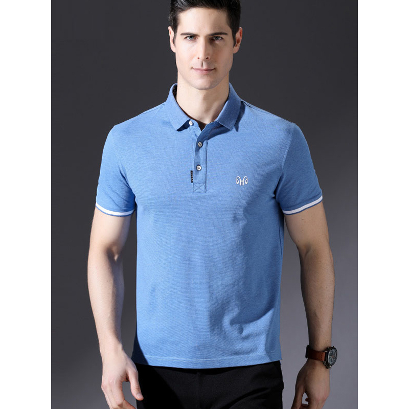 恒源祥男短袖t恤夏季翻领青年休闲polo衫纯色半袖t恤