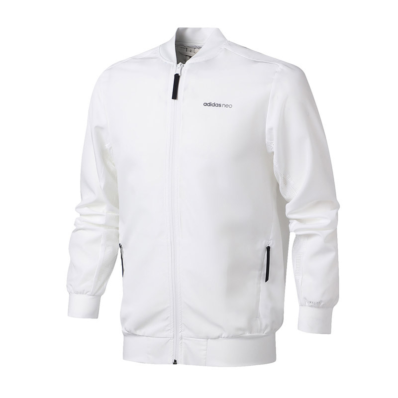 adidas阿迪达斯NEO男子外套夹克立领休闲运动服DN7379 L DN7379白色
