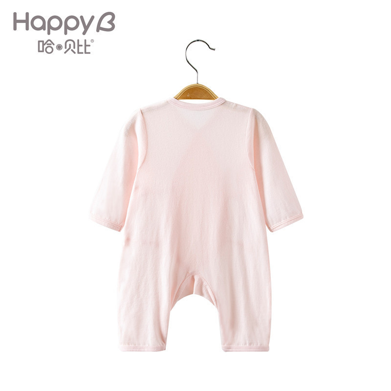 哈贝比（happyB）婴儿衣服男女宝宝纯棉和尚连体衣新生儿春夏薄爬服