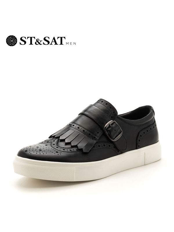 星期六(ST&SAT)男鞋牛皮革圆头平底休闲皮鞋SS73128729