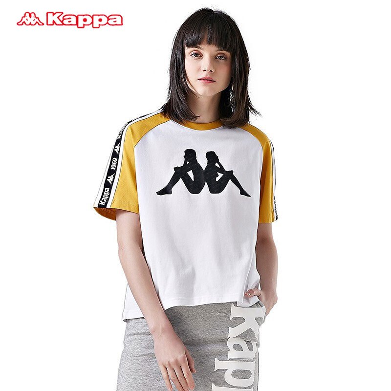 卡帕kappa运动女款半袖串标运动短袖休闲t恤k0922td80d