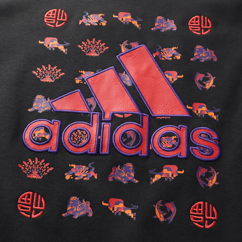 【自营】阿迪达斯男服卫衣CNY新年款长袖套头衫休闲运动服GR2125