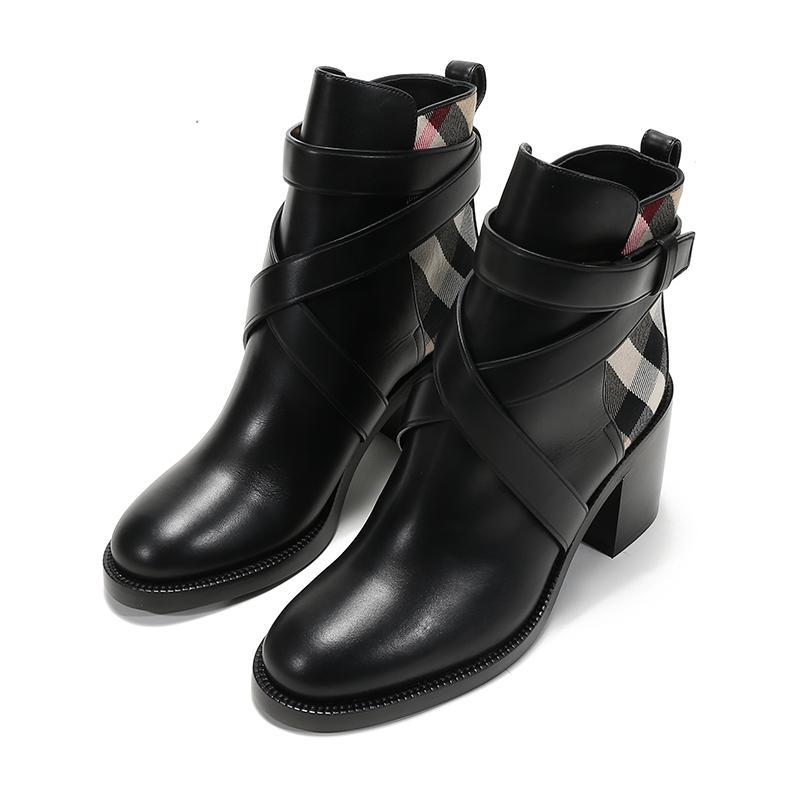 BURBERRY 博柏利 女款 皮革/织物短靴靴子 80238681
