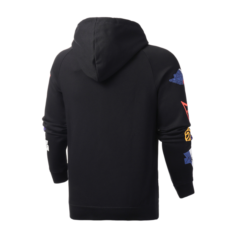NIKE男装夹克2019年新款JORDAN花臂炫彩LOGO连帽外套运动服CJ7880