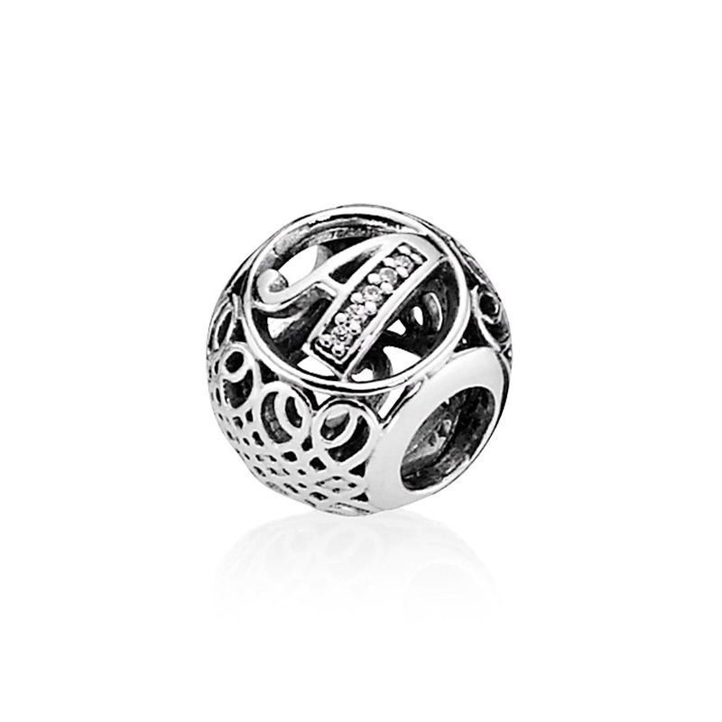 PANDORA潘多拉 复古字母A 925银串饰 791845CZ