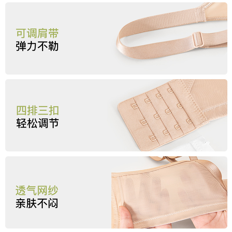 新款大胸显小内衣女超薄网纱软钢圈胸罩轻透无感舒适隐形美背文胸